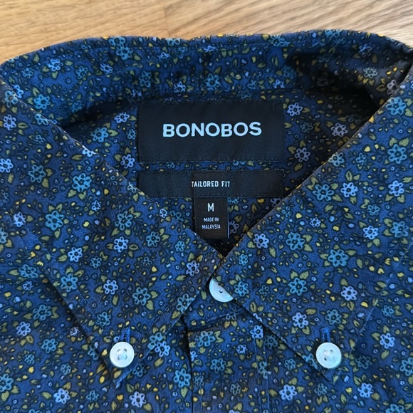 Bonobos Washed Button Down in Blue Fox Floral size Medium Tailored - Picture 5 of 8